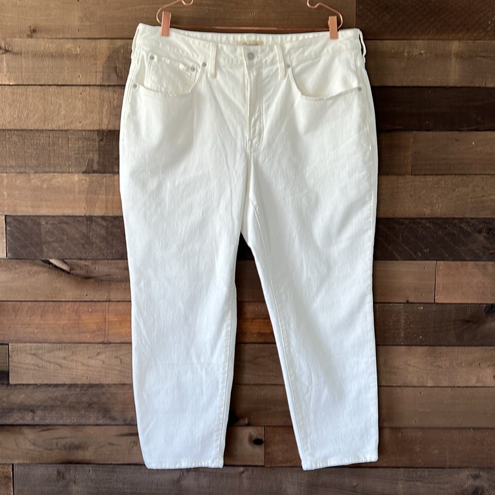 NWT Madewell Women's The Plus Curvy Perfect Vintage Jean in Tile White - Picture 3 of 10